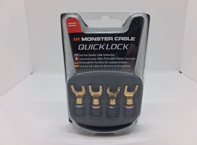 Postage - 7 Packs x Monster Cable Quick Lock Angled 24k Gold Spades