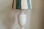 Antique neoclassical carved alabaster lamp