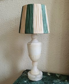Antique neoclassical carved alabaster lamp