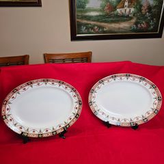 2 Vintage Arklow Ceramic  Large Oval Platters: Alton Design