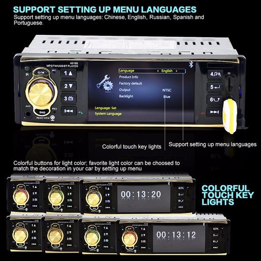 New Car Van 1 One Din MP3 player AUX Car Radio Handsfree Hands Free Audio Stereo USB AUX FM Radio Station Bluetooth Hands Free Handsfree with Wireless Rearview Rear View Camera Remote Option