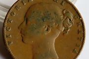 1845 Victoria Farthing Copper