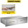 Outdoor Kitchen Drawers 30\" W x 10\" H x 20\" D, Horizontal Double BBQ Access Drawers Stainless Steel with Handle, BBQ Island Drawers for Outdoor Kitchens or Patio Grill Station Image 5