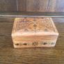 vintage carved inlay wooden card box Image 7
