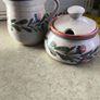 Sugar Bowl and Creamer, Hand Painted signed The Potter. po Image 8