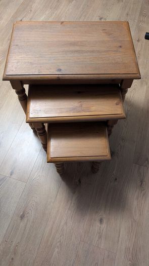 Solid Wood Nest of 3 Tables