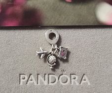 Pandora travel trio charm