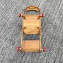 Vintage wooden doll high chair FROM THE 1930S featuring a built-in play tray with a wire bead Image 10