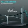 4-Levels Adjustable Weight Bench Fitness Equipment with Barbell Rack-Black Image 4