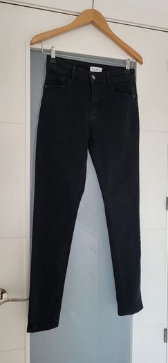 7 for All Mankind Black High Waist Glossy Coating Crystal Gunmetal Skinny Jeans Sz 26 (Fit 8UK) - Rrp 240 (New)