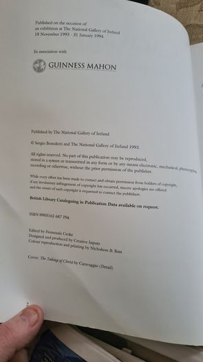 Caravagio. The Master Revealed. The National Gallery Of Ireland. First Edition Paperback In Very Good Condition. Large Volume Book.