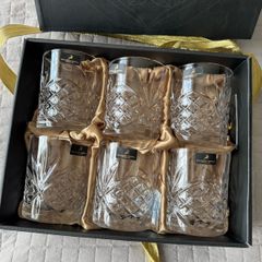 Killarney Crystal Whiskey Glasses Set x6 Brand New in Gift Box