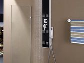 Shower Panel Unit Glass 18x42.1x120 cm Black