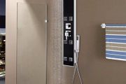 Shower Panel Unit Glass 18x42.1x120 cm Black