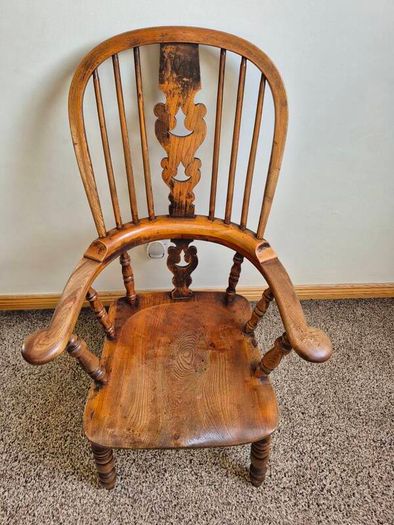 Authentic 19th-Century English High-Back Windsor Armchair