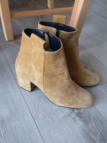 Selected Femme Leather Ankle Boots Size Uk 7 ( Eu 40)