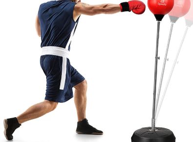 Punching Bag with Stand for Adults Kids, Dprodo Adjustable Speed Reflex Training Bag Plus Boxing Gloves, Workout Punch Set for Home Gym