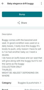 Baby Elegance Drift buggy with bassinet and seat