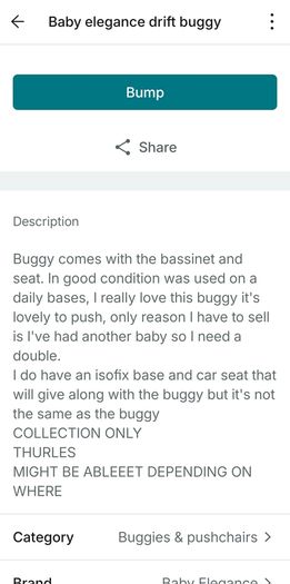 Baby Elegance Drift buggy with bassinet and seat