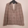 Helen McAlinden Brown Beige Checked 100% Wool Tailored Blazer Elbow Patches 10UK/38EU Image 5