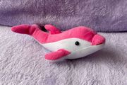 Pink and White Dolphin Plush