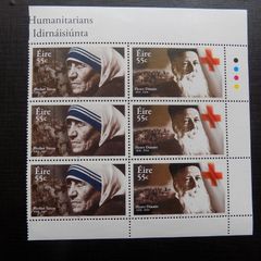 Ireland 2010 International Humanitarians.Half Sheet.Mother Teresa/Henry Dunant.Irish stamps.MNH.