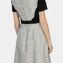 Karen Millen Black & White Textured Pleated A-Line Dress Image 4
