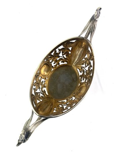 Rare Antique art nouveau silver plated basket