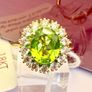 Peridot, Natural Chrome Diopside & White Zircon Ring Image 5