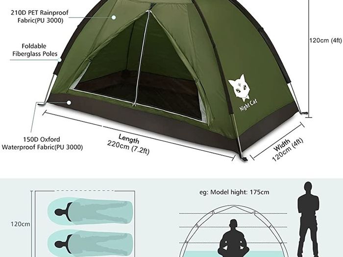 Night Cat Camping Tent for 1 2 Person Man Waterproof Backpacking Tents Easy Setup Lightweight for Hiking Backyard (FREE POSTAGE)