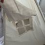 Cream and gingham teepee tent Image 2