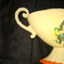 Antique Comport or Vase featuring molded handles and a relief scene of figures dancing under a tree Image 3