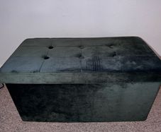 Velvet Ottoman With Storage And Lid