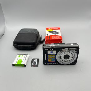 Sony Cyber-shot DSC-W55 7.2MP Digital Camera Black - Full Kit