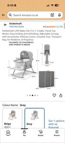 Kinderkraft Baby Crib / Travel Cot (Like New)