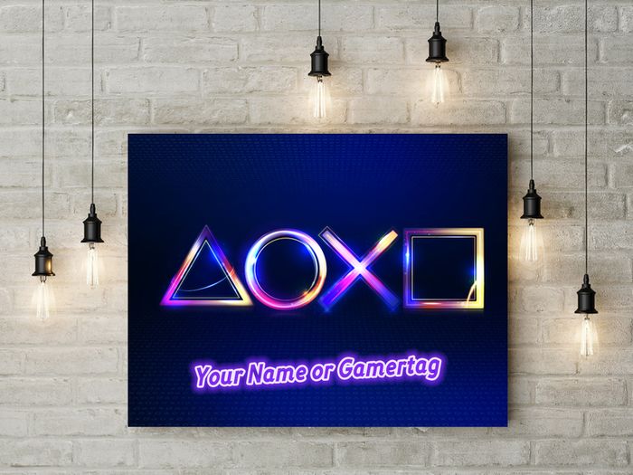 Personalised Playstation gamer Wall 3mm foamex board printed picture with your Name or gamertag on it ps4 ps5 wall board for kids room wall decor