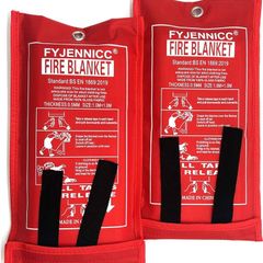 NEW SALE | Fiberglass Fire Blanket with Flame retardant cotton tapes 39.3x39.3 Inches 2Pack