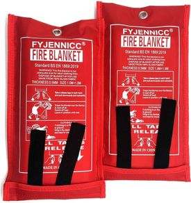 NEW SALE | Fiberglass Fire Blanket with Flame retardant cotton tapes 39.3x39.3 Inches 2Pack
