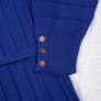 Monsoon Royal Blue Ribbed Knit Long Sleeve Tie Waist Fit & Flare Midi Dress Size S Image 7