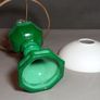 1938 Slevogt Gablonz malachite glass ar deco petroleum lamp Image 4