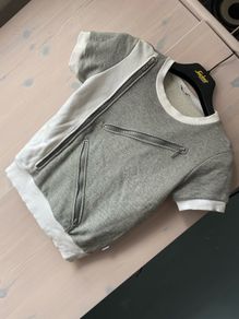 Kenzo grey & white short sleeved jumper with the iconic K logo on the front girls age 12