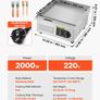 Commercial Electric Griddle 2000W, 50-300 degC Adjustable Temp Control Image 7