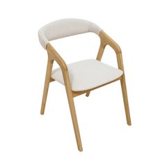 Oslo Oak Upholstered Dining Chair  Beige Chenille Fabric