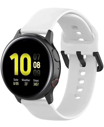 White 20mm Silicone Band Strap For Samsung Galaxy Watch Active 2 Huawei GT 42mm