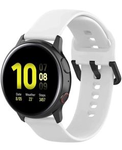 White 20mm Silicone Band Strap For Samsung Galaxy Watch Active 2 Huawei GT 42mm