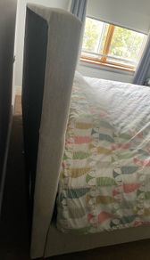 Super king upholstered bed frame and headboard