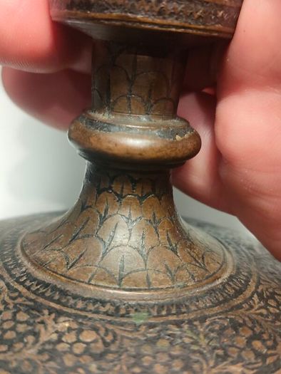 A Pair of British Raj Niello Bronze/Brass Vases