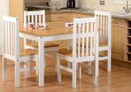 Ludlow Small Dining Set in Oak Lacquer/White