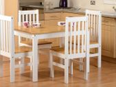 Ludlow 1+4 Dining Set in Oak Lacquer/White