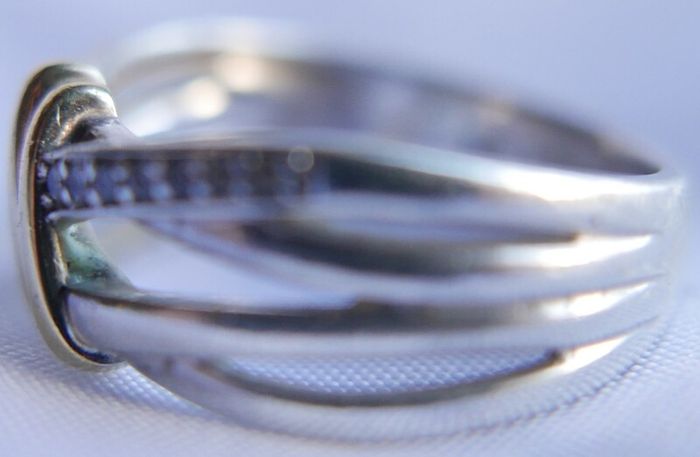 Vintage 9Ct Yellow Gold 375 and Sterling Silver 925 Ring,  Hallmarked 375 - 925  , 3,74g size N1/2